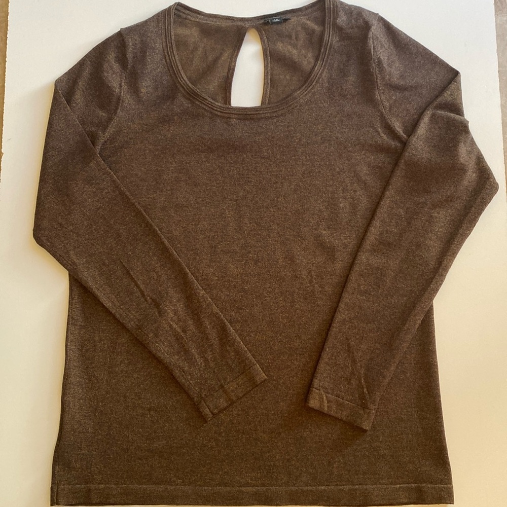 Ann Taylor LP brown/copper lurex light sweater top